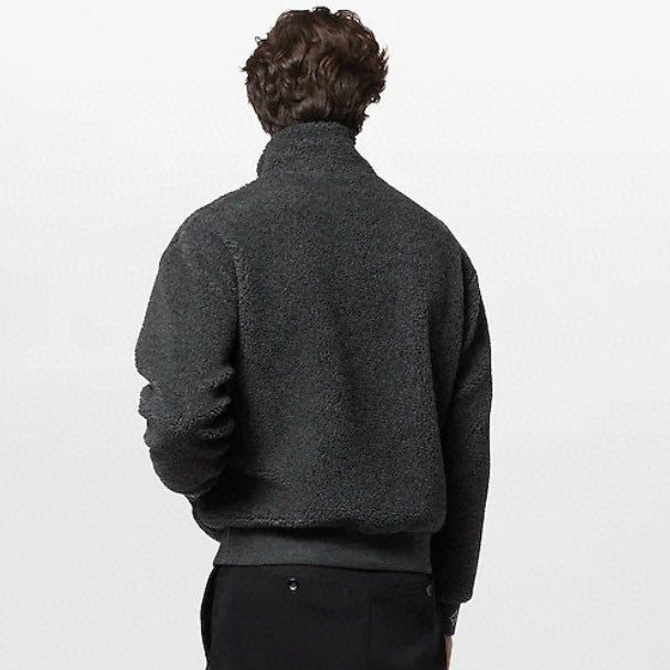 Louis Vuitton Men's Winter Fashion Casual High Neck Zipper Solid Color Fleece Jacket #79325