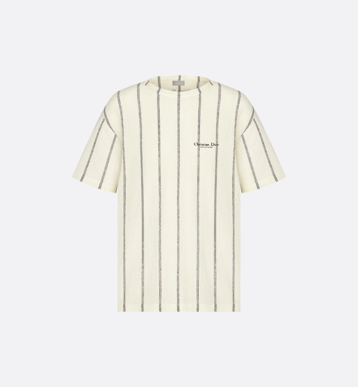 Dior Men's Summer Embroidered Solid Color Striped Loose-Fit Christian Dior Couture Short-Sleeved T-Shirt #81352
