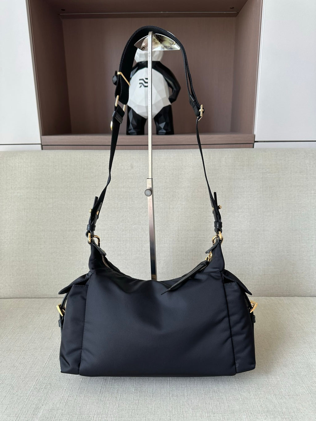 Prada Explore Women's Classic Solid Color Leather Zipper and Flap Pocket Recycled Nylon and Leather Handbag Shoulder Bag Crossbody Bag Bags #78673