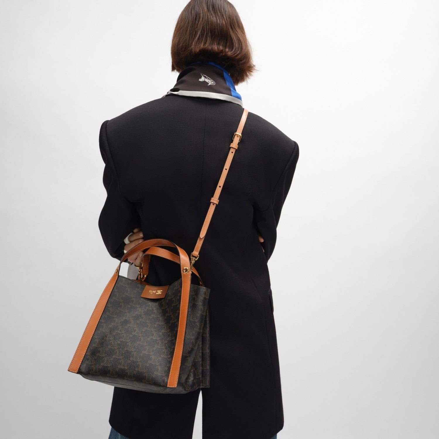 Celine Small Cube Bag Triomphe Canvas Brown 3-in-1 Shoulder Bag Monogram Square Bucket Bag Tote Bag Shoulder Bag Crossbody Bag Women's Handbag Lady #82768A