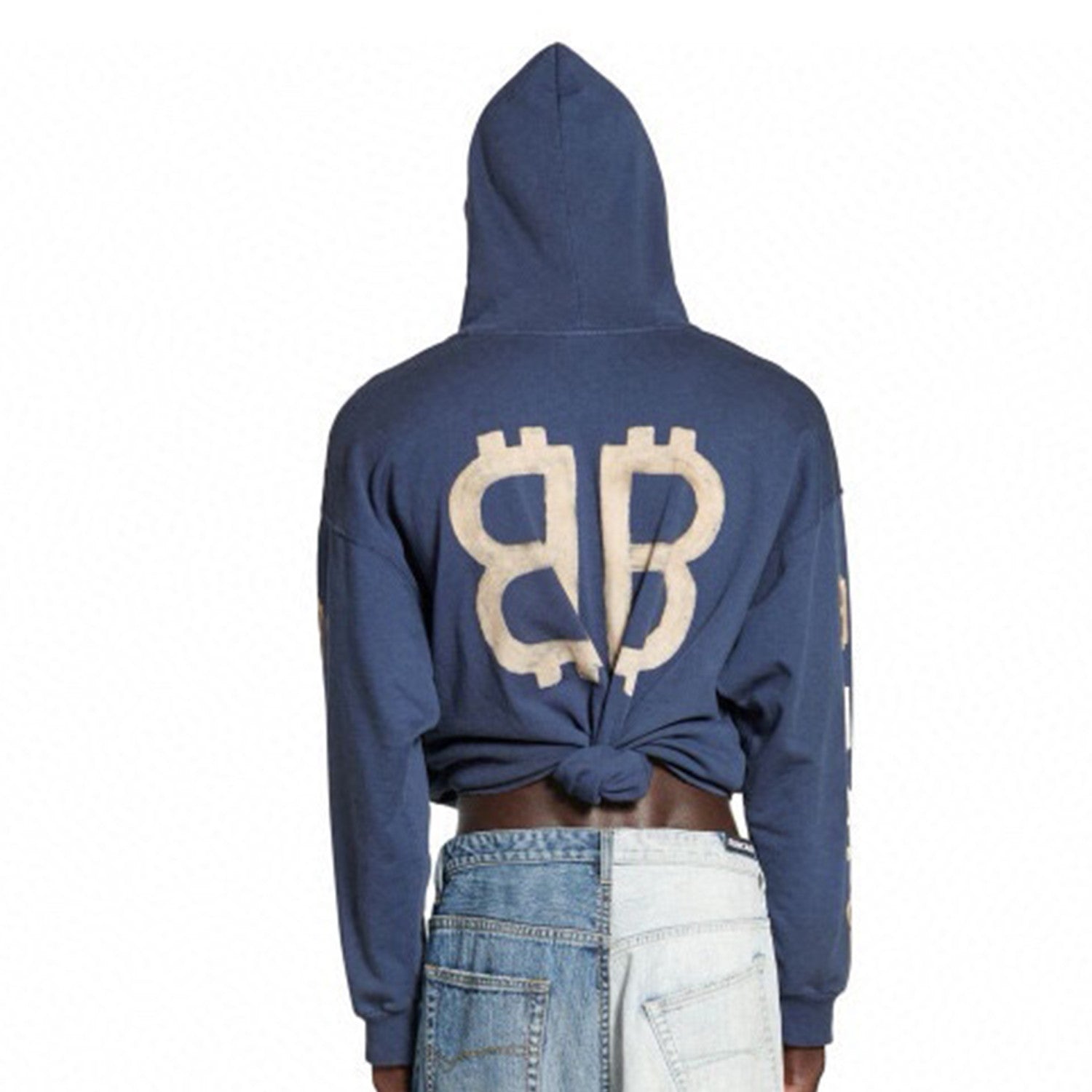 Balenciaga Men's Spring And Autumn Bitcoin Printed Logo Hooded Sweatshirt Fashion High Street Trend Long Sleeve Top Pullover Hoodies Ngvp #8692