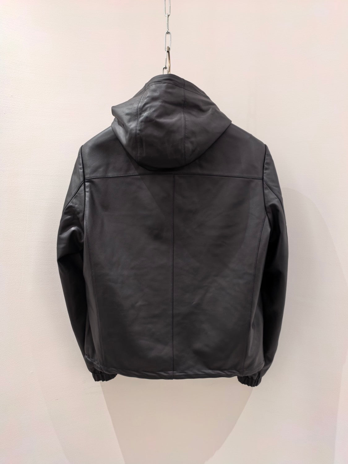Prada Men's Autumn/Winter Solid Color Reversible Nappa Leather and Re-Nylon Waistcoat Jacket #77778