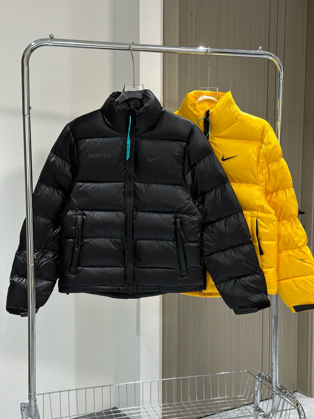 Nike x Drake Nocta Men's Winter Solid Colour Logo Lapel Zipper Long Sleeve Puffer Down Jacket #97737