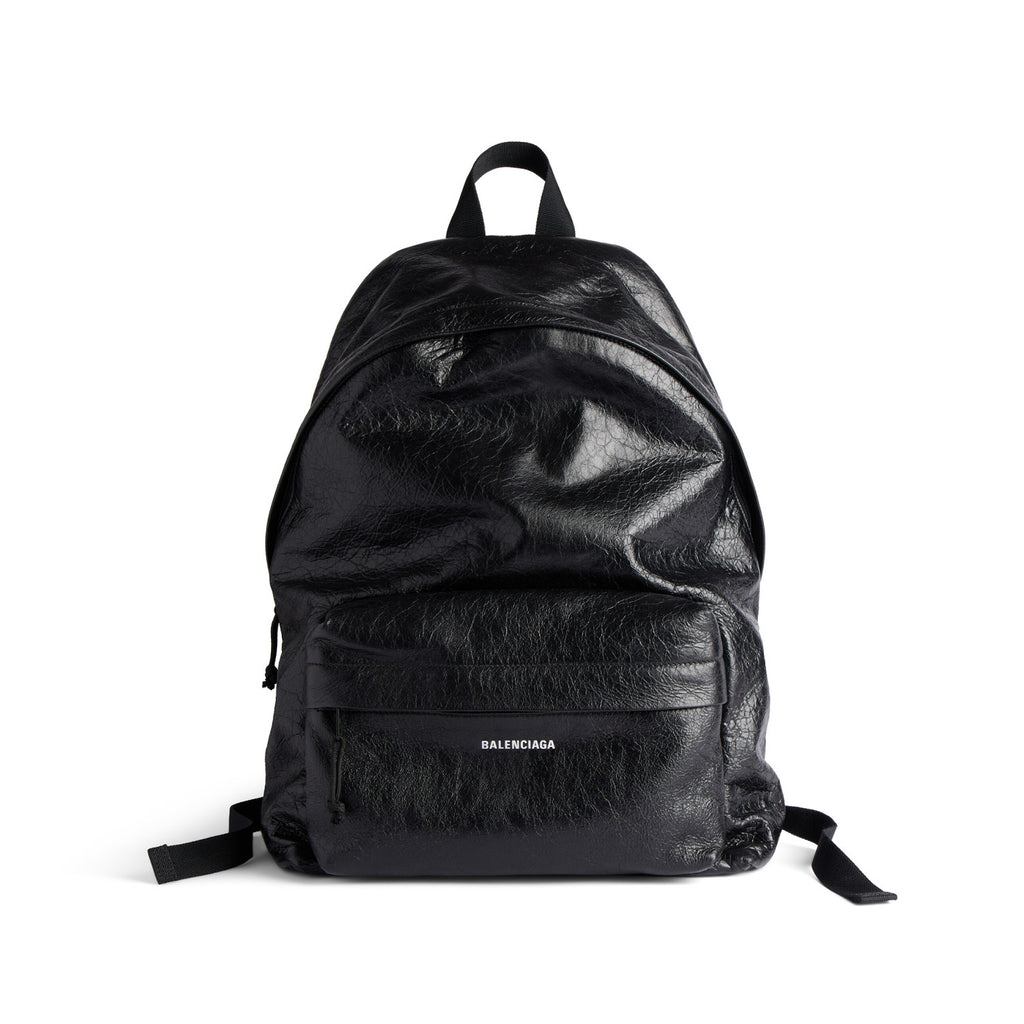 Balenciaga Explorer Men's Solid Color Letter Print Oil Wax Leather Book Bag Backpack Bags #77327