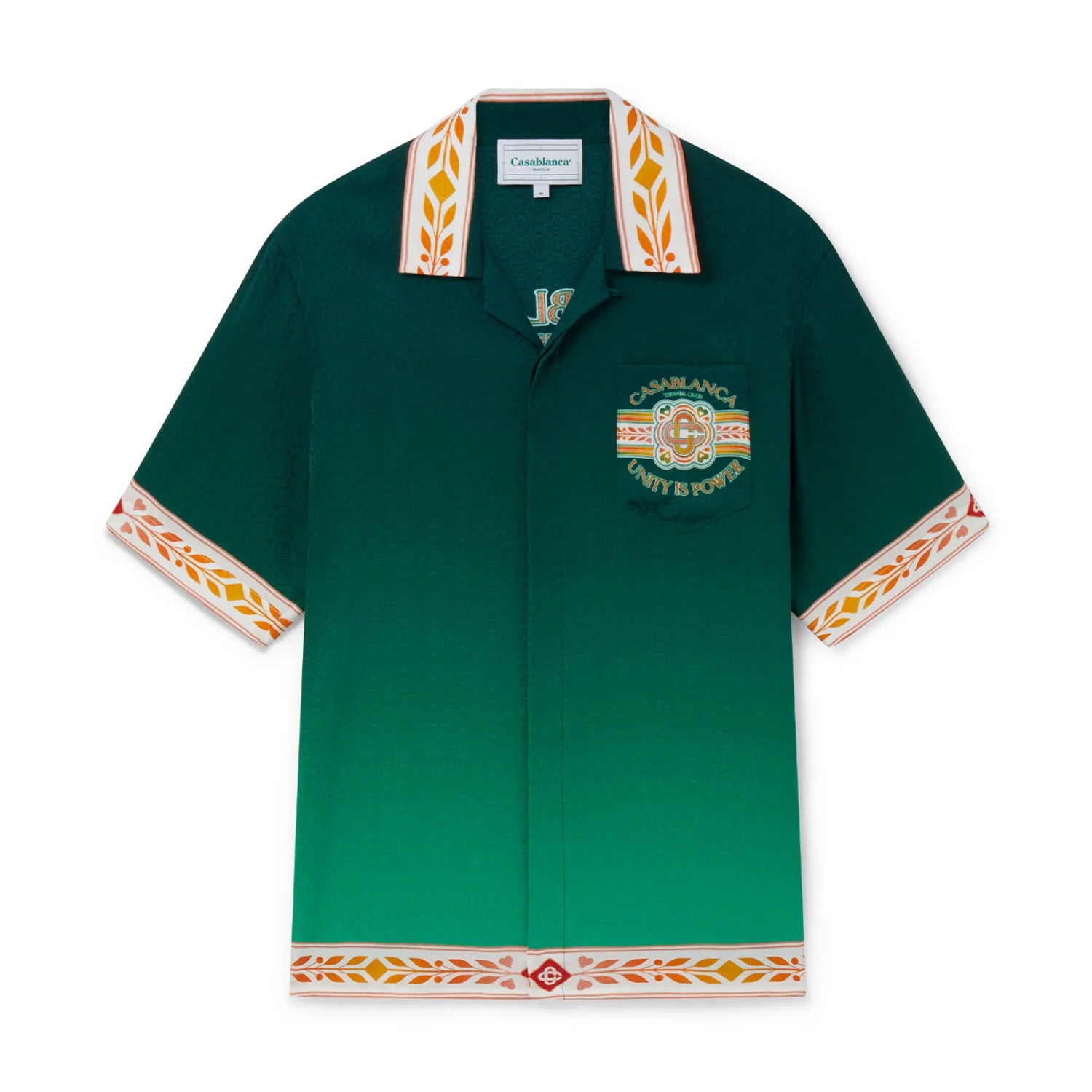 Casablanca Men's Summer Colorblocking Gradient Lapel Single Breasted Short Sleeve Shirt Loose Casual Shorts Set Suit #72255