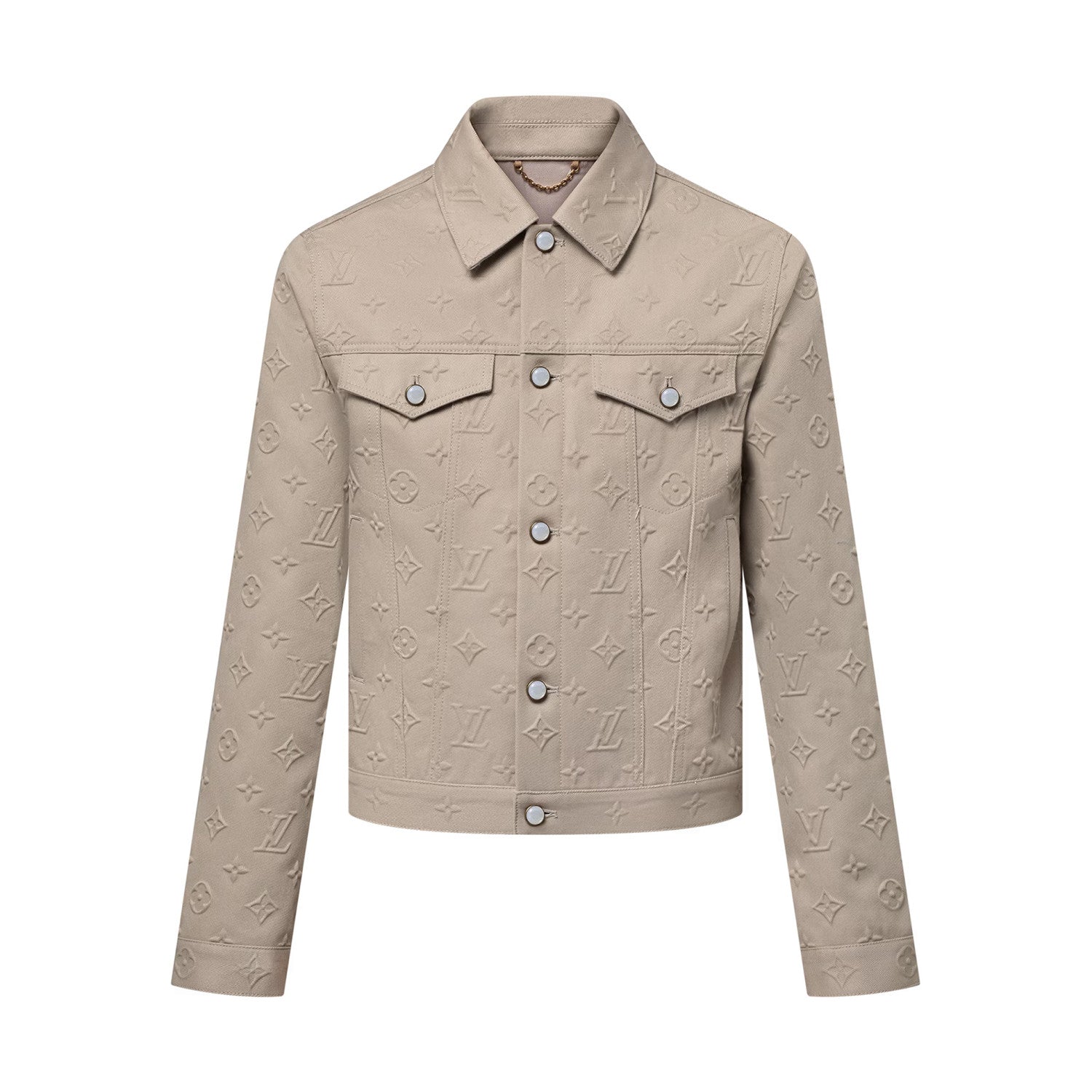 Louis Vuitton Men's Summer Solid Color Embossed Letters Printed Single Breasted Long Sleeved Denim Jacket Casual Jeans Pants Suit Set #75948