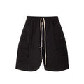 Rick Owens Men's Summer High Street Elastic Waist Tie Straight Solid Color Casual Nylon Shorts #71641