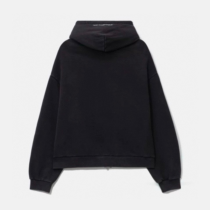 GRAILZ Project G/R Men's Women's Spring & Autumn Washed Vintage Aged Letter Printed Zipper Drawstring Cotton Hooded Sweatshirt Ngvp #1916