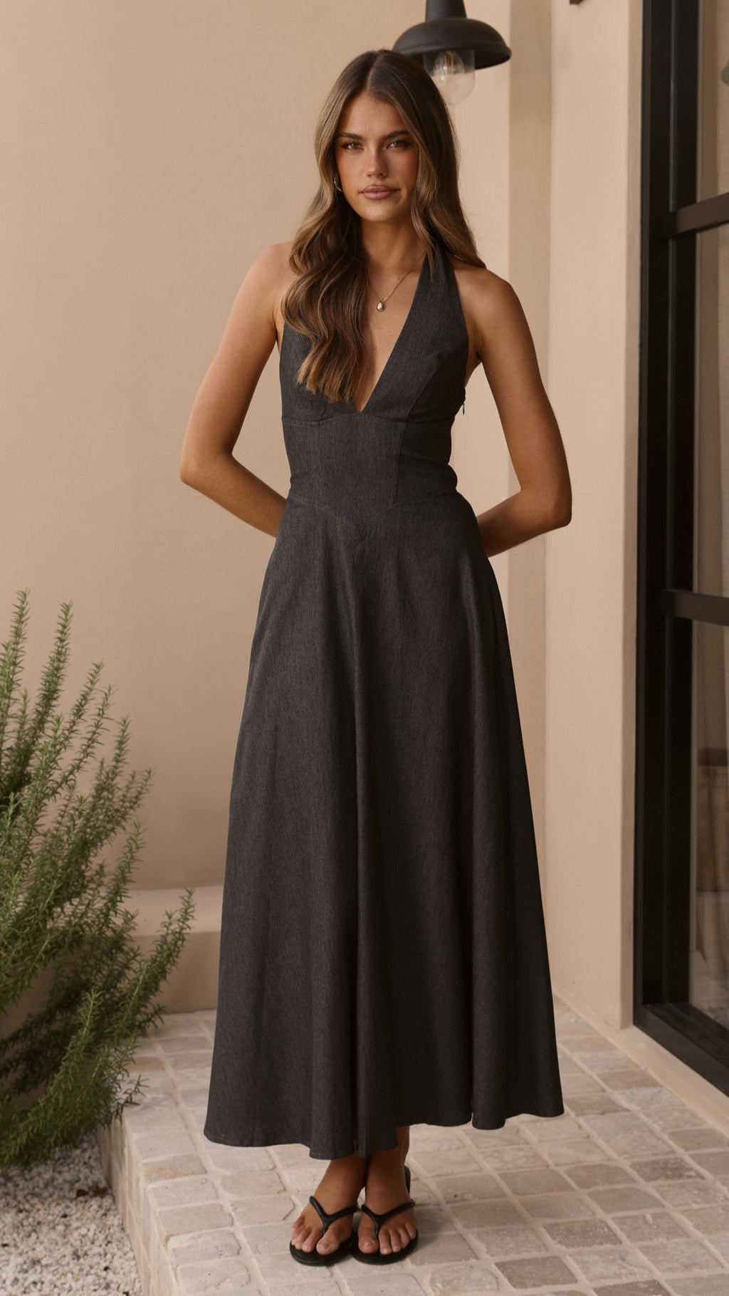 Skye Maxi Dress - Steel Grey