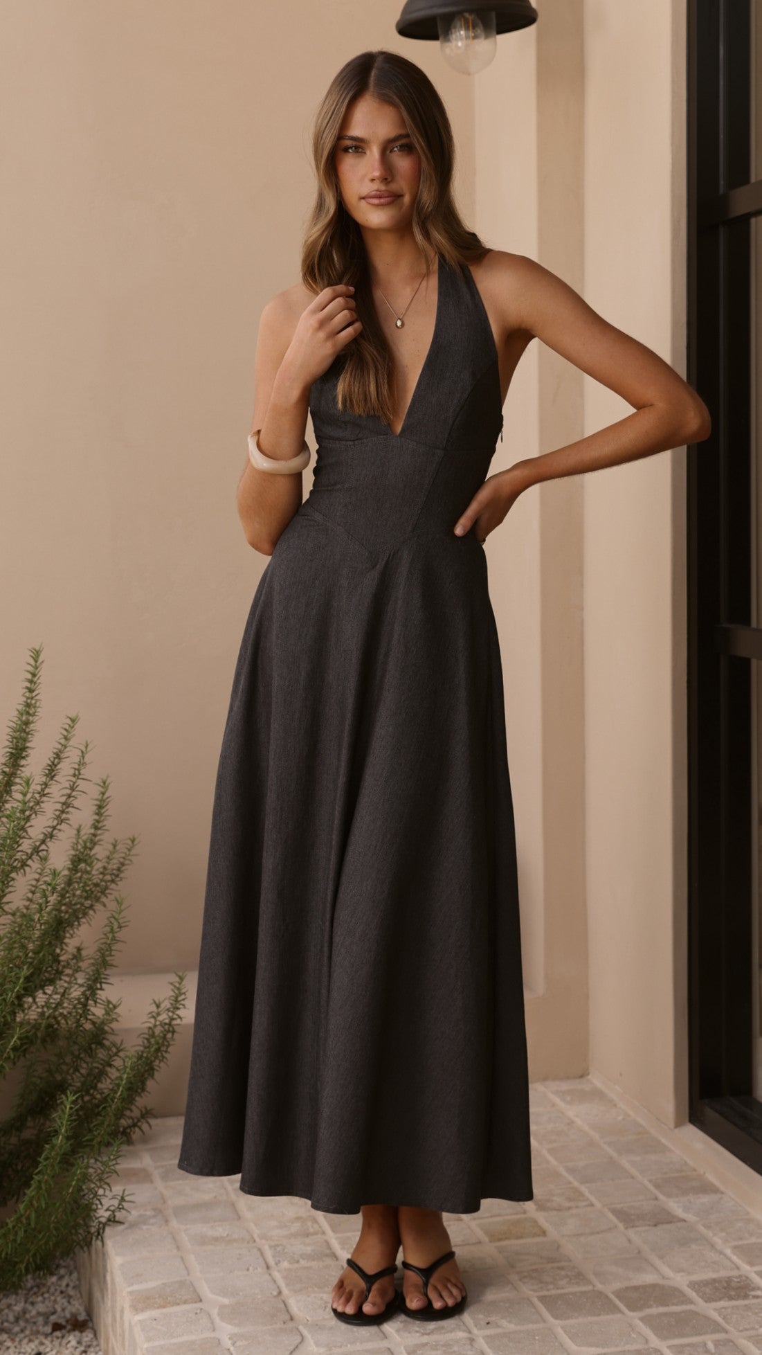 Skye Maxi Dress - Steel Grey