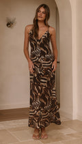 Sharn Maxi Dress - Chocolate Zebra