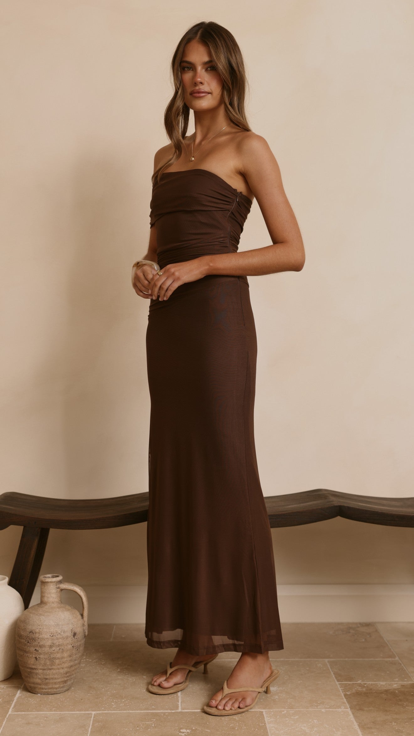 Ria Maxi Dress - Chocolate