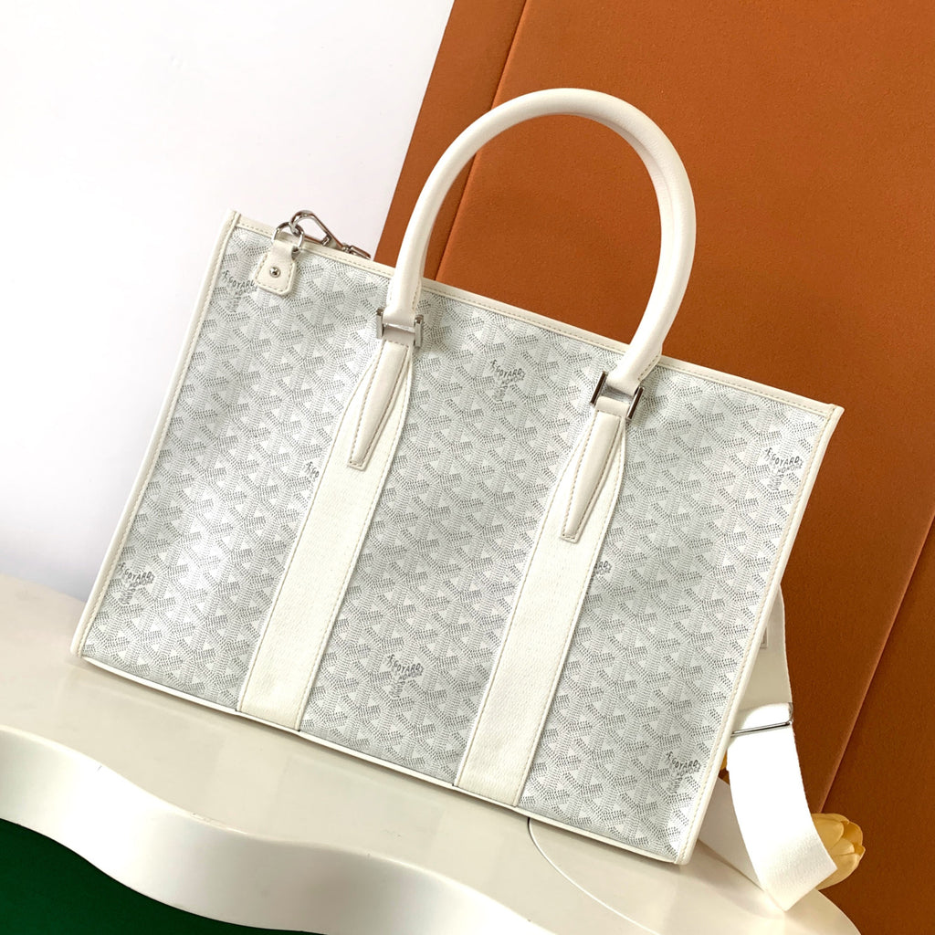 GOYARD Morvan Men's And Women's Y Word Old Flower Full Print Canvas Spell Cowhide Shoulder Crossbody Handbag Briefcase Bag Bags #76426