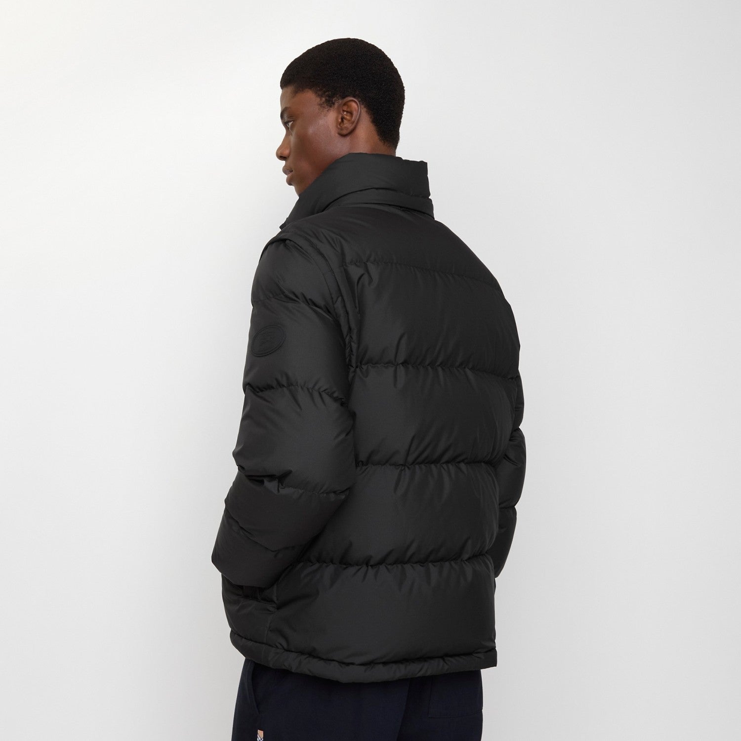 Burberry Detachable Sleeve Puffer Jacket in Flax Men's Nylon #335005