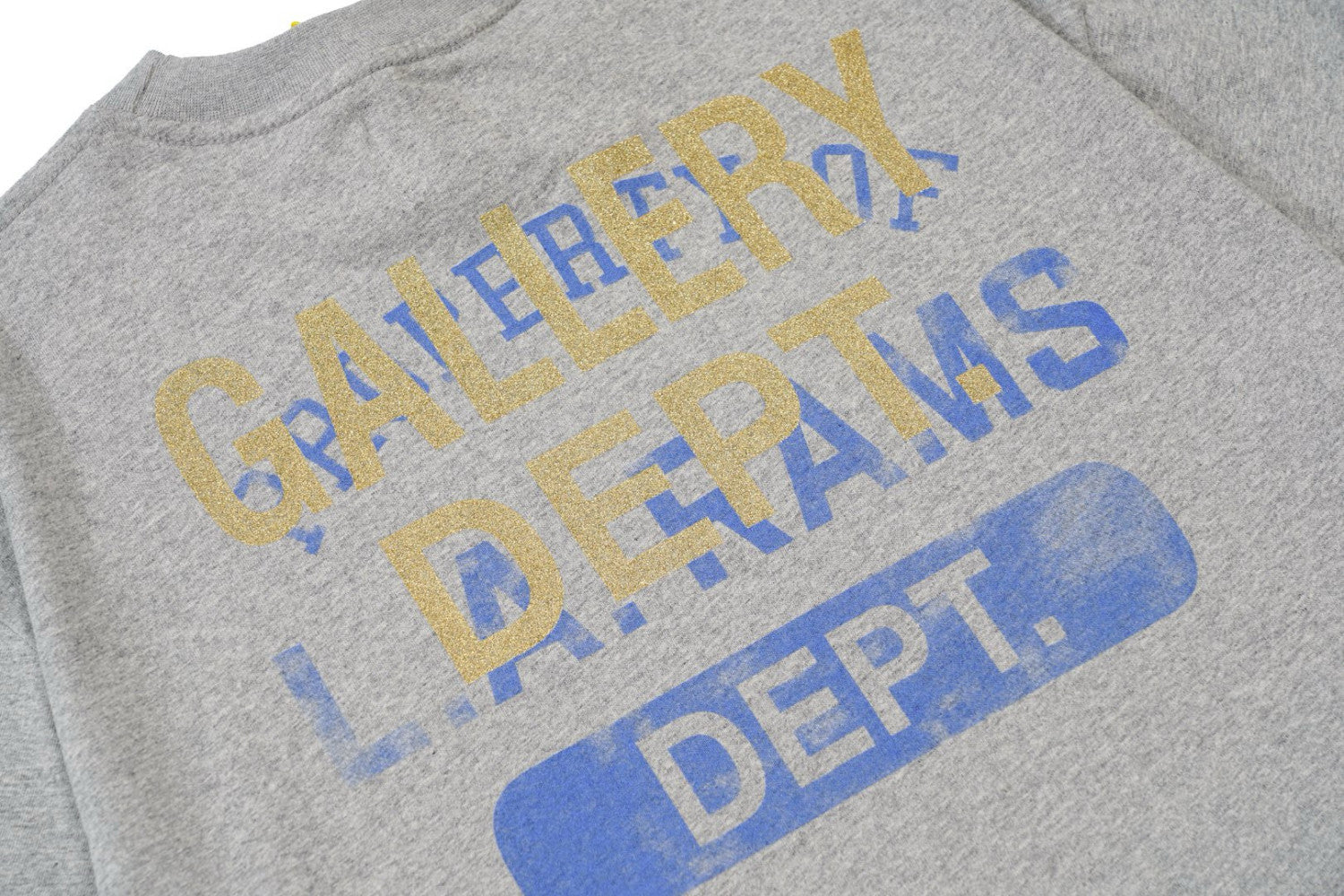 Gallery Dept. X LA Rams Vintage Heather Grey Tee Men's and Women's Summer Grey Letter Round Neck Short Sleeve T-Shirt #99261