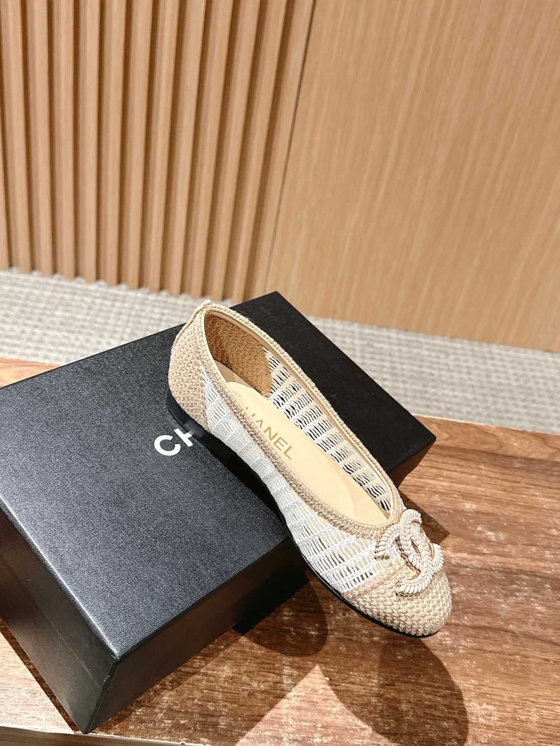 Chanel Women's Summer Solid Colour Mesh Ballet Flat Simple Dance Shoes #76748