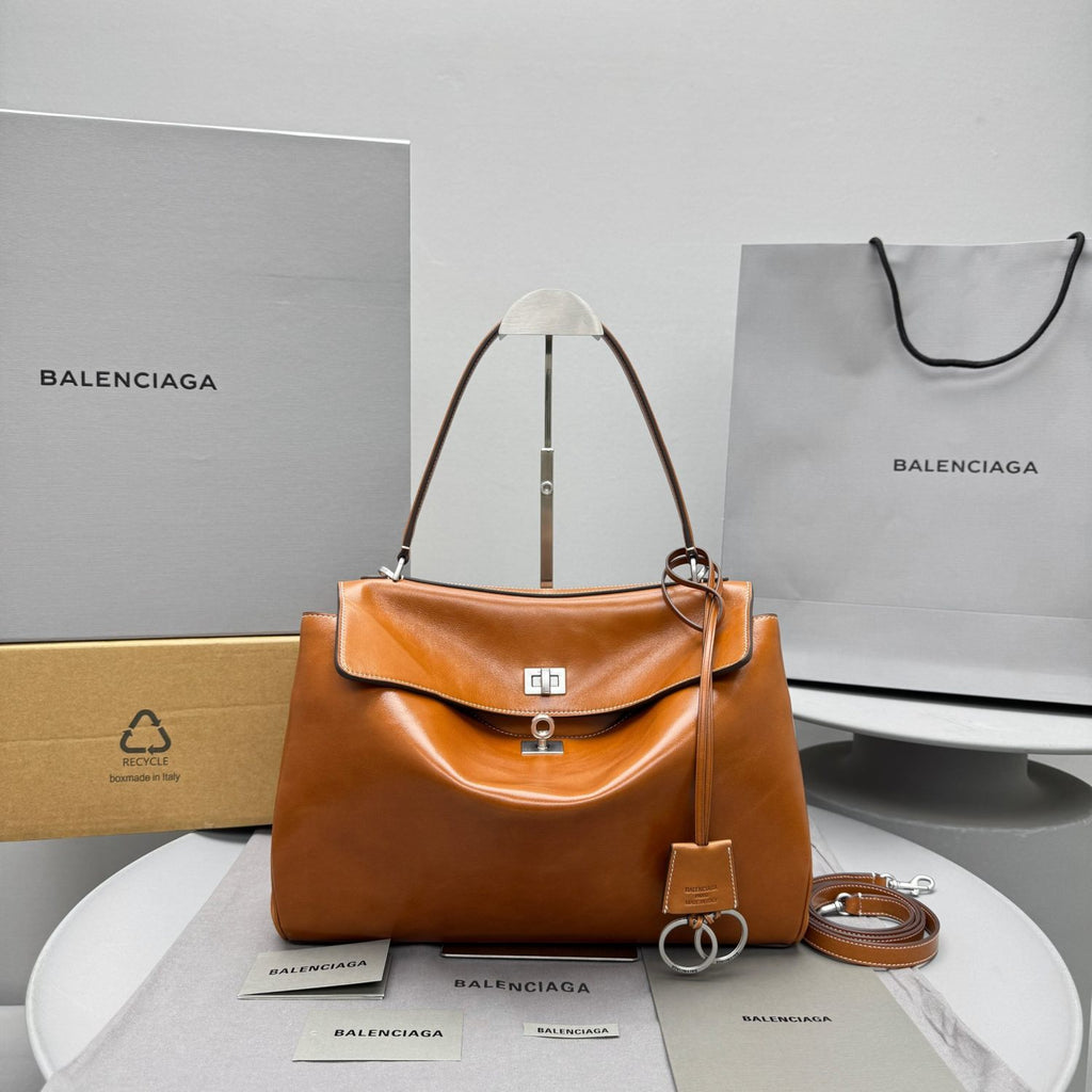 Balenciaga Rodeo Medium Handbag Tan Clutch Crossbody Large Bag Spring Summer Women's Fashion Luxury Leather Bags 7897722ABP72753 #81251