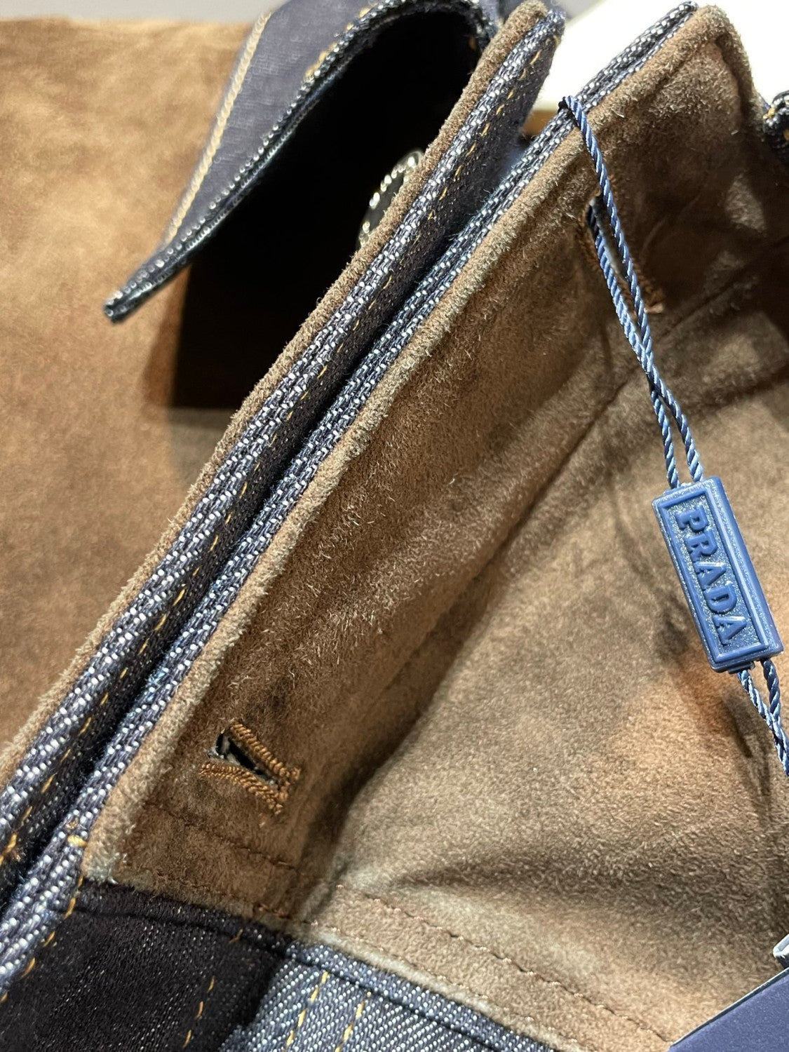 PRADA Navy Denim And Suede Blouson Jacket #334279