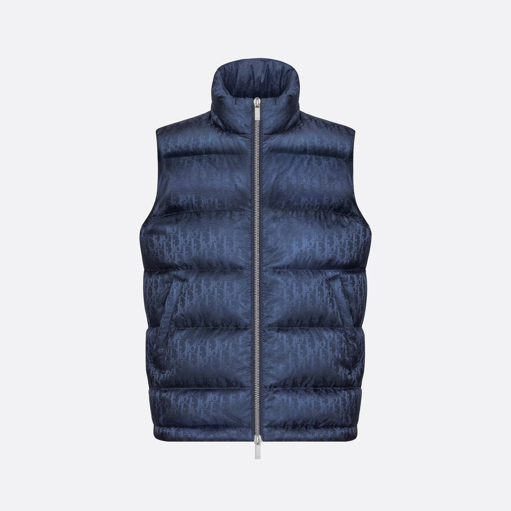 Dior Oblique Sleeveless Down Jacket Zip Puffer Vest Men's Autumn And Winter Fashion Trend Sleeveless Warm Jacket #96497