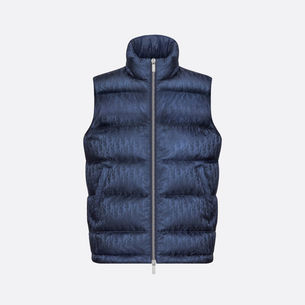 Dior Oblique Sleeveless Down Jacket Zip Puffer Vest Men's Autumn And Winter Fashion Trend Sleeveless Warm Jacket #96497