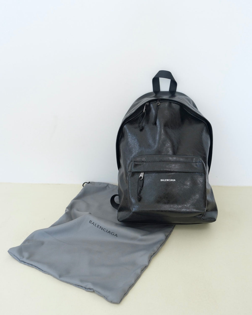 Balenciaga Explorer Men's Solid Color Letter Print Oil Wax Leather Book Bag Backpack Bags #77327