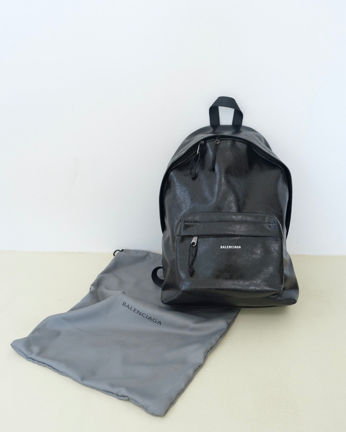 Balenciaga Explorer Men's Solid Color Letter Print Oil Wax Leather Book Bag Backpack Bags #77327