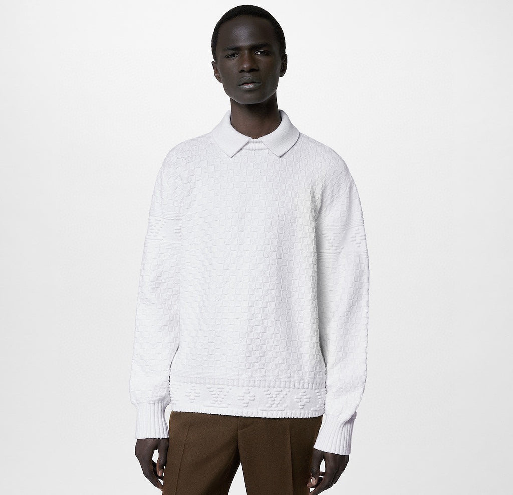 Louis Vuitton Damier Polo Neck Knitted Long Sleeve Pullover Sweater #21884