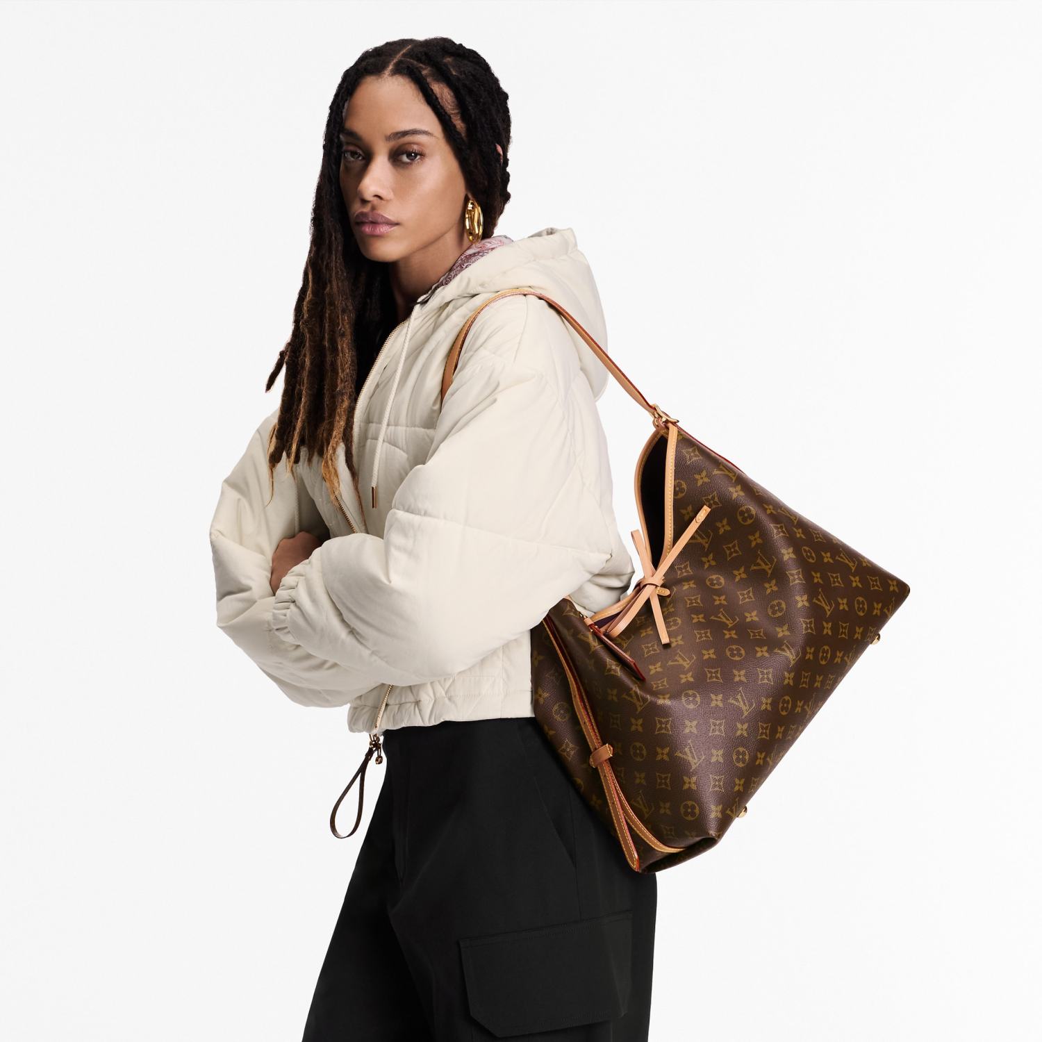 Louis Vuitton Women's CarryAll MM Monogram Handbags M46197 #333545