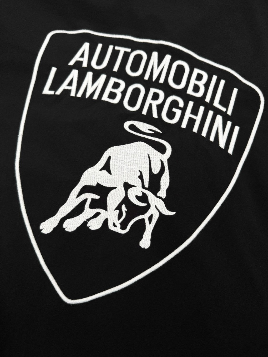 Balenciaga x Lamborghini Men's Spring/Autumn Solid Colour Car Logo Print Zipper Long Sleeve Sports Jacket #77568