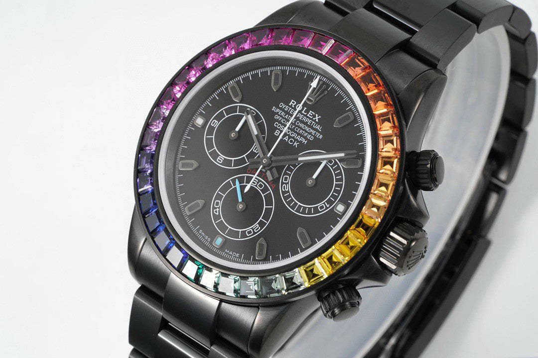 Rolex Mechanical Watch With Black Synthetic Bezel #96923