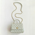 Chanel Women's Classic Leather Handbag Mini Checkered Leather Chain Strap Grained Embossed Calfskin Chain Bag Tote Bag Bags AS2215-B05061-94305 #78692