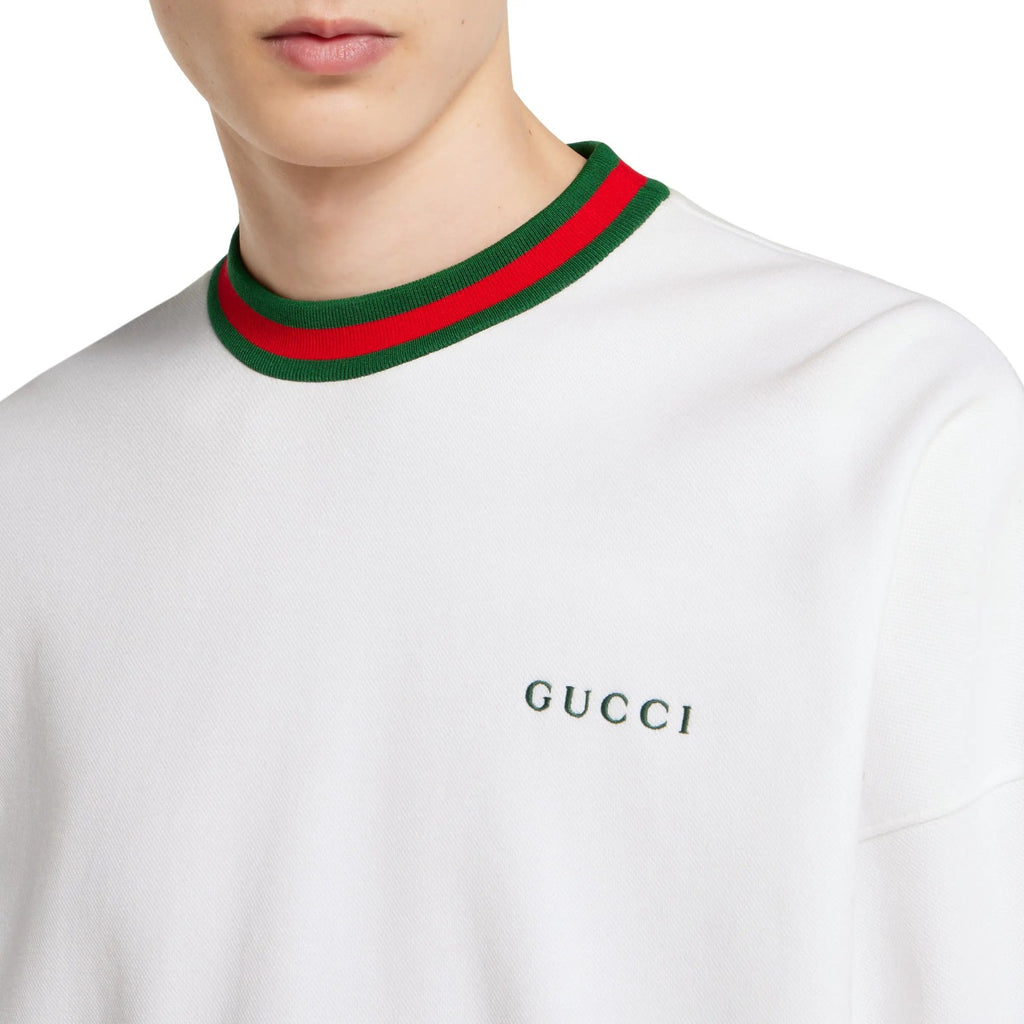 Gucci Men's And Women's Spring/fall Fashion Casual Crewneck Pullover Hoodie With Color Blocked Collar Logo And Letter Embroidery Long Sleeve Sweatshirt #79288