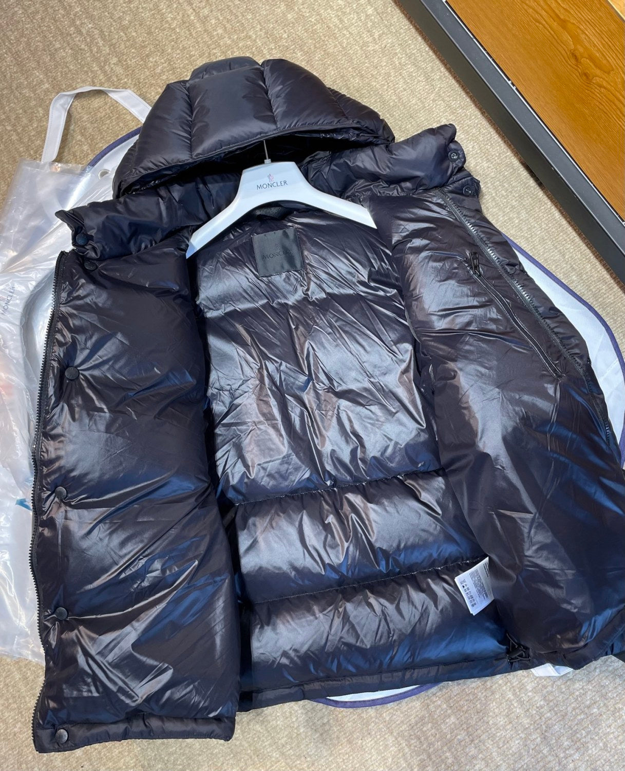 Moncler Men's Fall/Winter Fashion Classic Solid Color Zipper Hooded Cotton Jacket Long Sleeve Down Jacket Thick Coat Jacket #79243