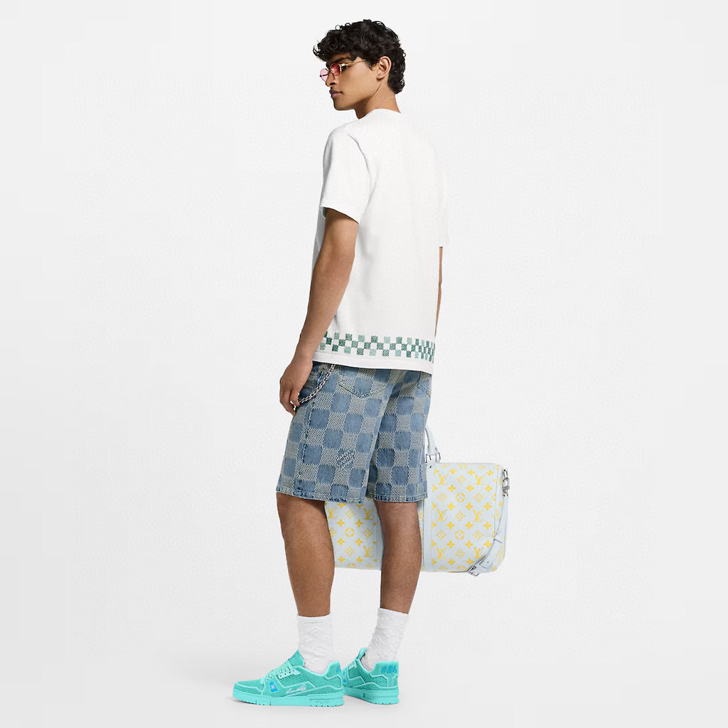 Louis Vuitton Men's Summer Embroidered Beaded Small Snake Pattern Solid Color Round Neck Short Sleeve T-Shirt #77554