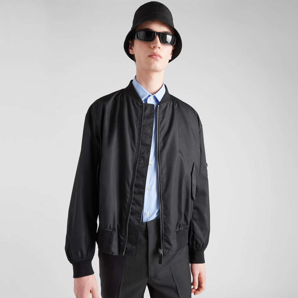 Prada Men And Women With The Same Paragraph Spring And Fall Nylon Material Collar Zipper Baseball Jacket #98496