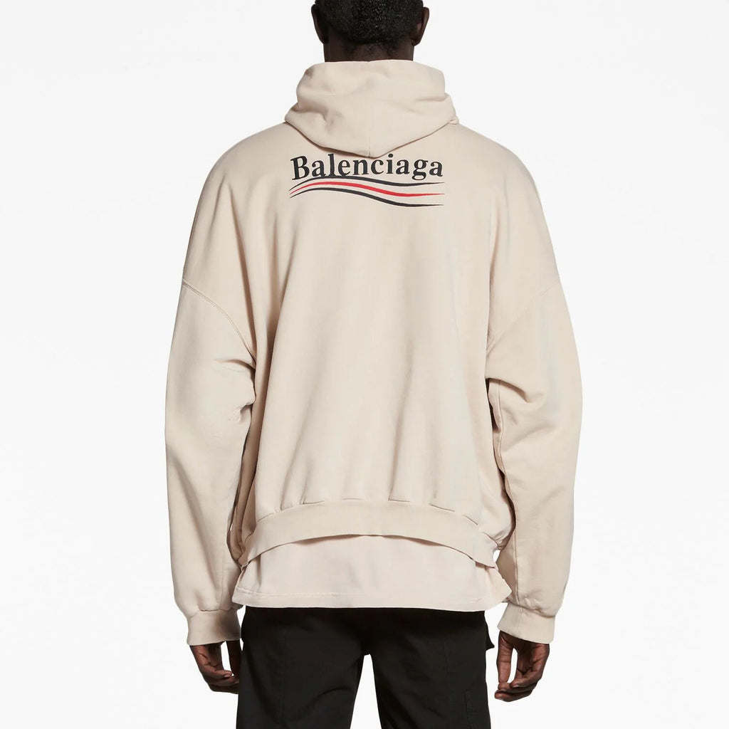 Balenciaga Men's And Women's Spring And Fall Embroidered Letters Logo Solid Color Cotton Hooded Sweatshirt #73374
