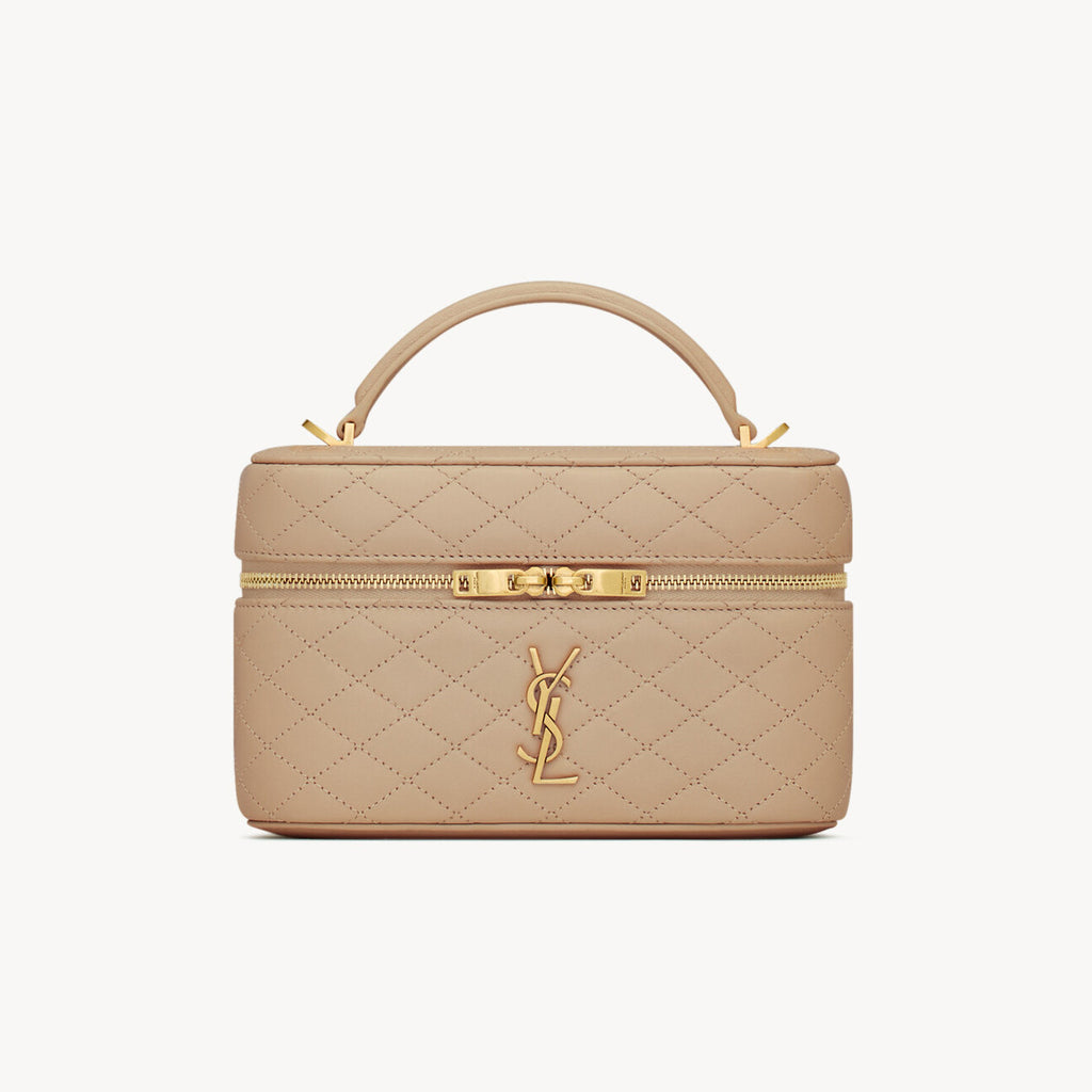 SAINT LAURENT GABY VANITY BAG Ladies Solid Color Detachable Adjustable Shoulder Strap Lambskin Shoulder Handbag Cosmetic Bag #76574