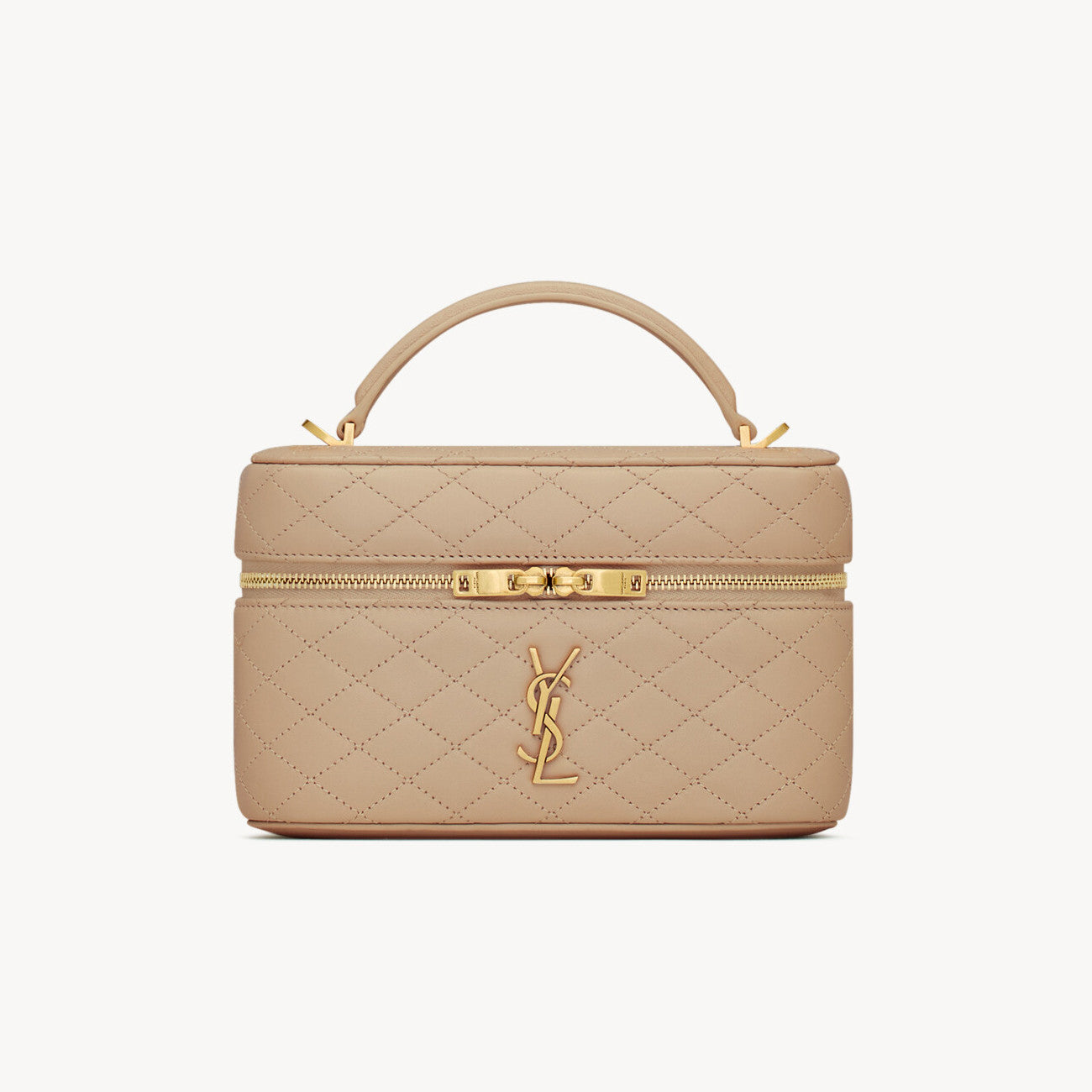 SAINT LAURENT GABY VANITY BAG Ladies Solid Color Detachable Adjustable Shoulder Strap Lambskin Shoulder Handbag Cosmetic Bag #76574