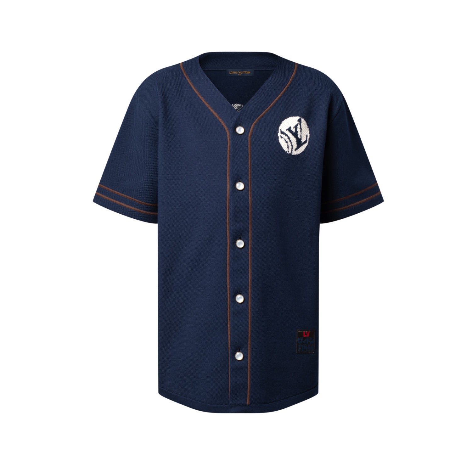 Louis Vuitton Men's Summer Fashion Casual Single Breasted Embroidered Pattern Short Sleeved Knitted Baseball Shirt #78426