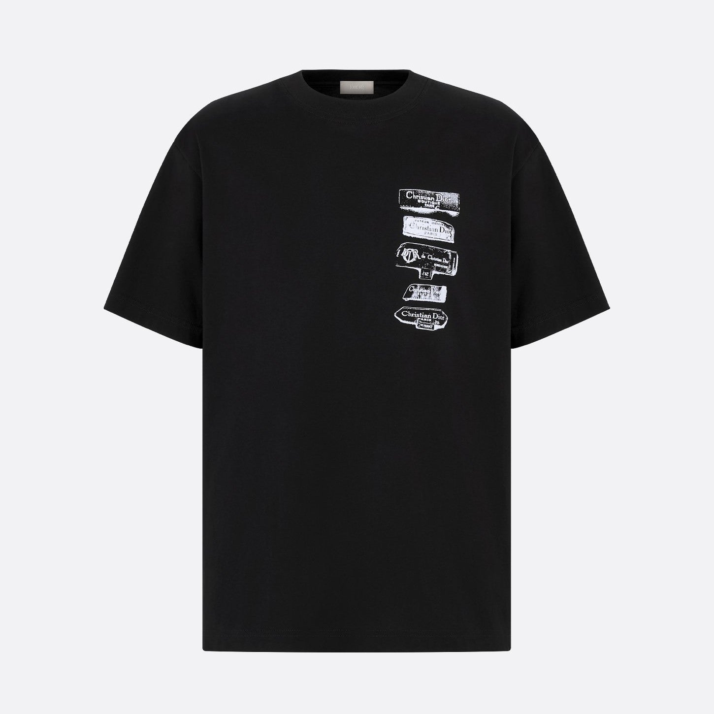 Dior Men's Summer Solid Color Graphic Printed Round Neck Cotton Short Sleeve T-Shirt #75238