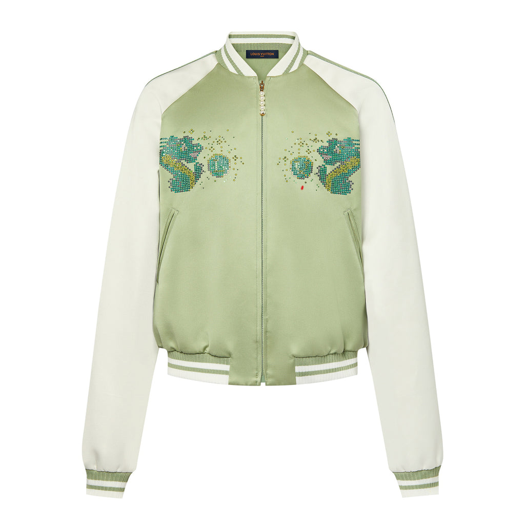 Louis Vuitton Men's Spring and Autumn Clashing Cartoon Dragon Embroidery Pattern Zipper Long Sleeve Jacket #98576