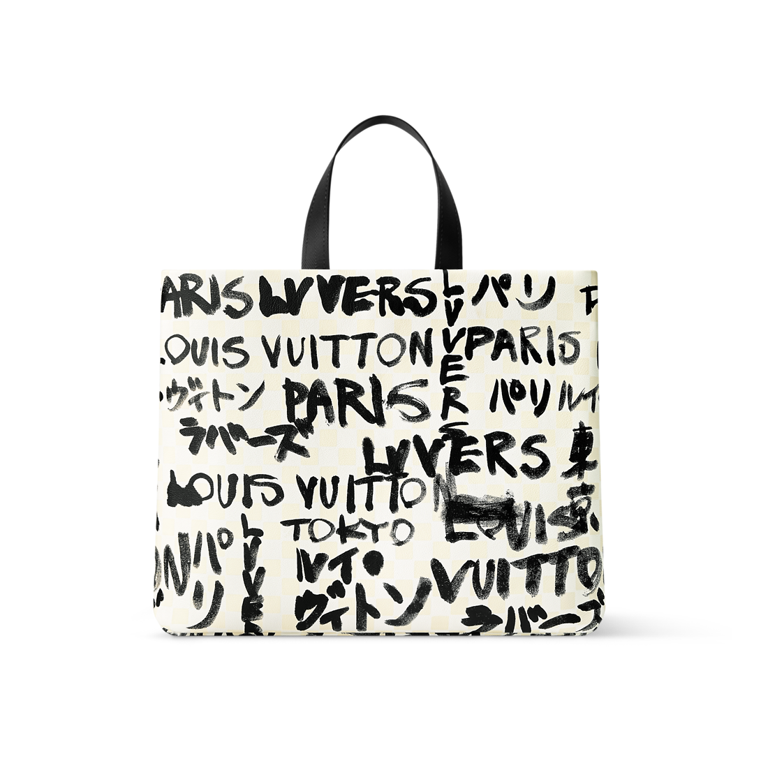 LOUIS VUITTON x Men's and Women's Shopper Tote Medium Bag Daily Cowhide Shopping Bag With Brand Logo Print #332254