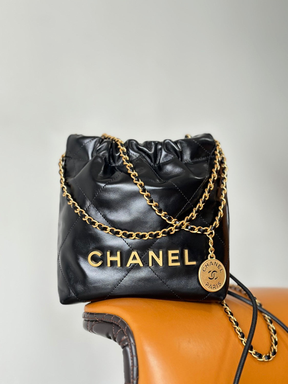 Chanel Mini Small And Large Classic Women's Waxed Leather Tote With Gold-tone Woven Chain Strap Shopping Bag Bags #193542