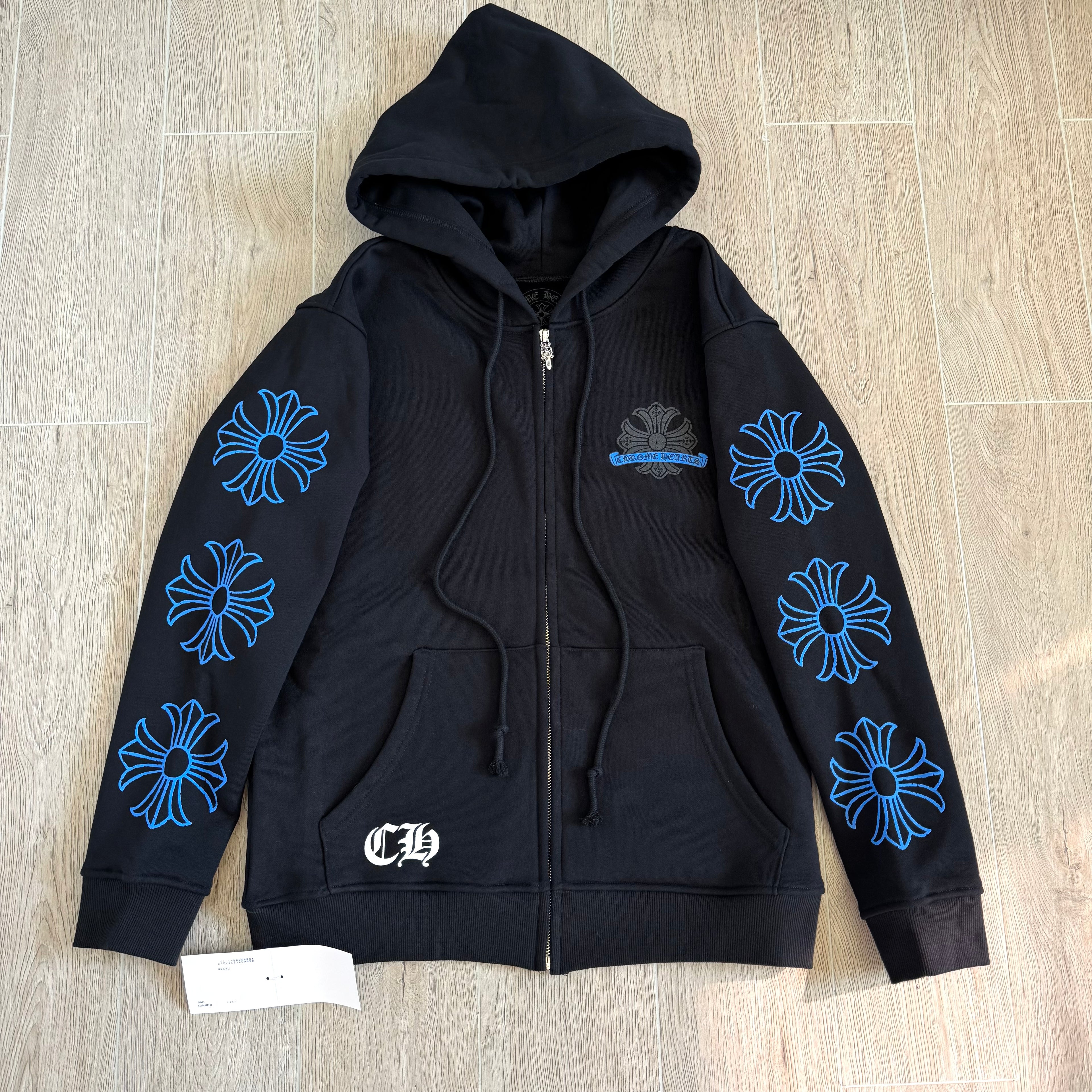 Chrome Hearts Blue Cracked Print Sweatshirt #334014