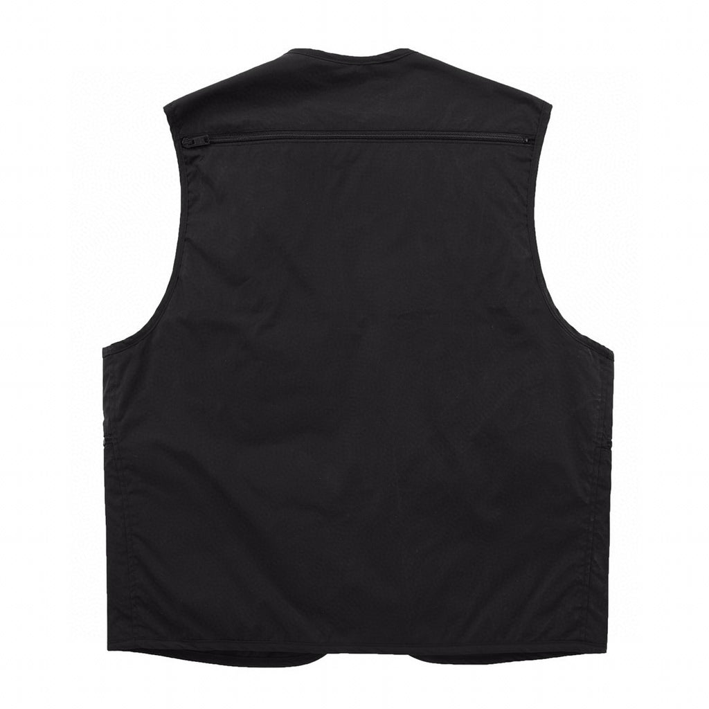 Prada Men's Summer Black Logo Patch Pocket V-Neck Zipper Casual Vest Jacket #98664