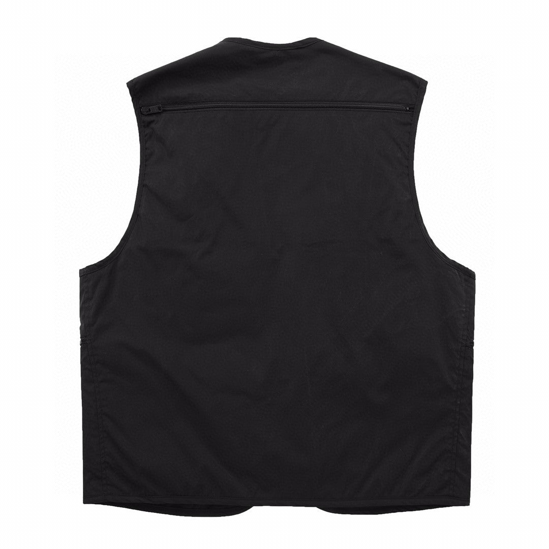 Prada Men's Summer Black Logo Patch Pocket V-Neck Zipper Casual Vest Jacket #98664