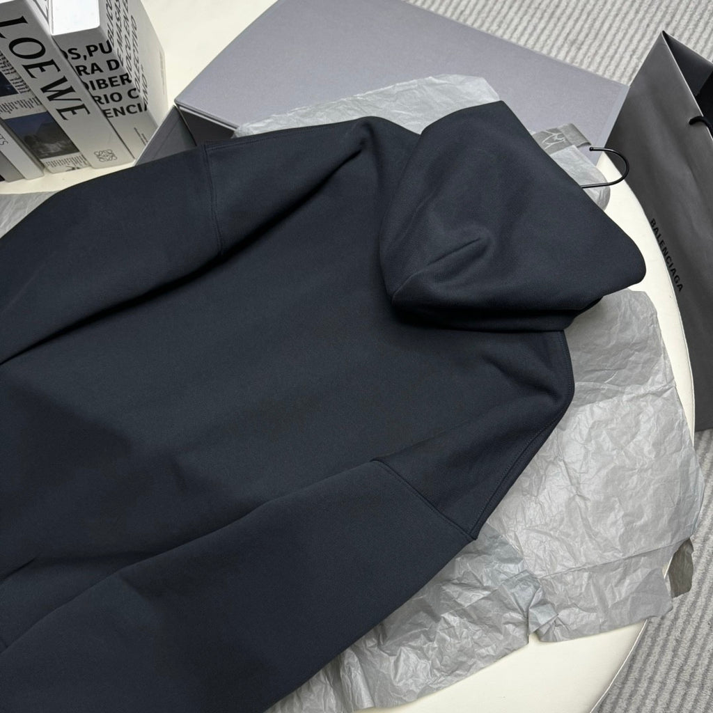 Balenciaga Men's Spring and Autumn Solid Color Letter Printed Cotton Hooded Sweatshirt #74221
