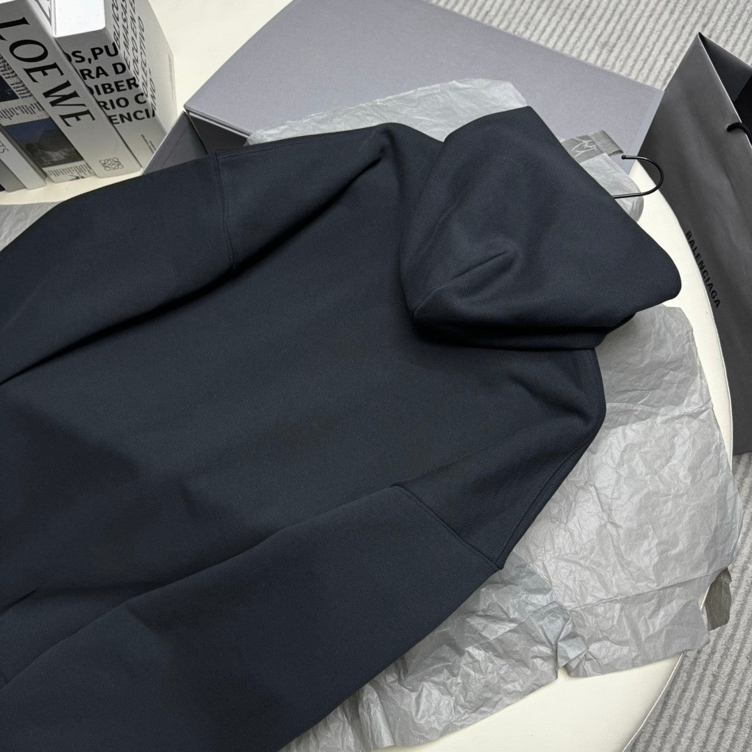 Balenciaga Men's Spring and Autumn Solid Color Letter Printed Cotton Hooded Sweatshirt #74221