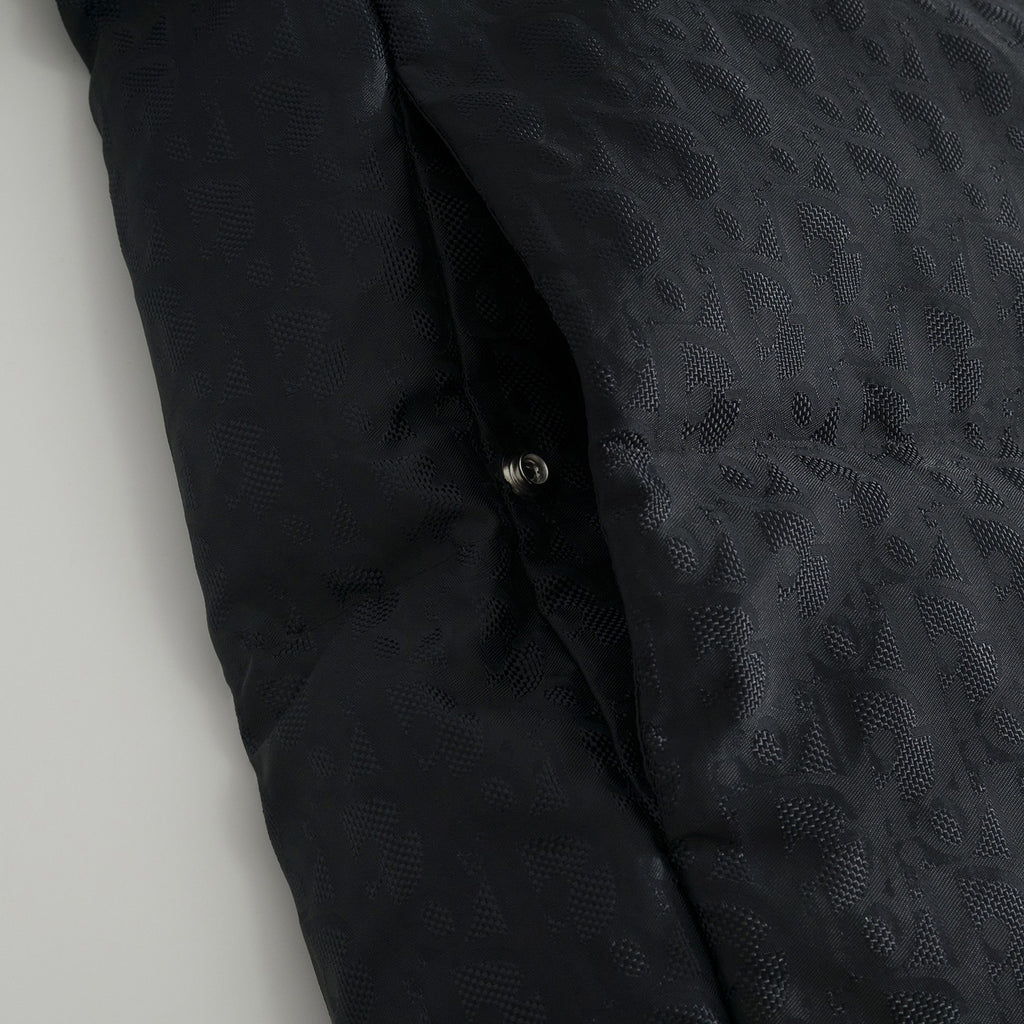 Dior Men's Fall And Winter Black Dark Logo Print Lapel Single Breasted Long Sleeved Puffer Down Jacket #74317