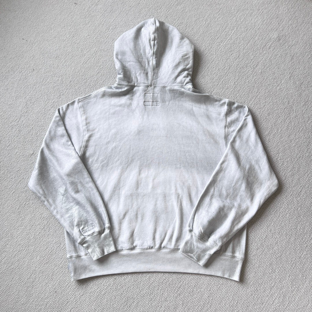 SUPREME/MM6 MAISON MARGIELA Men's and Women's Spring and Autumn Tie-Dye Washed Logo Solid Color Pocket Hooded Sweatshirt Pullover #73148